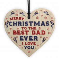 Christmas Gift For Dad Hanging Wood Heart Bauble Gift For Him 