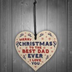 Christmas Gift For Dad Hanging Wood Heart Bauble Gift For Him 