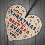 Christmas Gift For Dad Hanging Wood Heart Bauble Gift For Him 