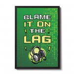 Framed Gaming Print For Bedroom Man Cave Gamer Gift Wall Art
