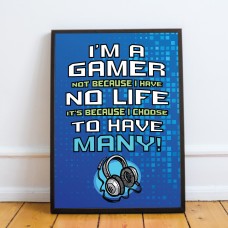Framed Gaming Sign For Boys Bedroom Man Cave Gamer Gifts