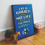 Framed Gaming Sign For Boys Bedroom Man Cave Gamer Gifts