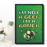 Framed Gaming Print For Boys Bedroom Man Cave Gamer Gift Art
