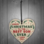 Christmas Gift For Son Hanging Wood Heart Bauble Gift For Him