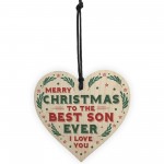 Christmas Gift For Son Hanging Wood Heart Bauble Gift For Him
