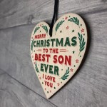 Christmas Gift For Son Hanging Wood Heart Bauble Gift For Him