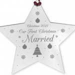 Our First Christmas Married Decoration Personalised Bauble