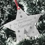 Our First Christmas Married Decoration Personalised Bauble