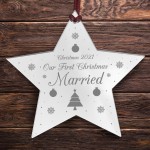 Our First Christmas Married Decoration Personalised Bauble