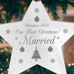 Our First Christmas Married Decoration Personalised Bauble
