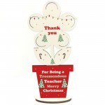 Thank You Christmas Gift For Teacher Standing Wood Flower