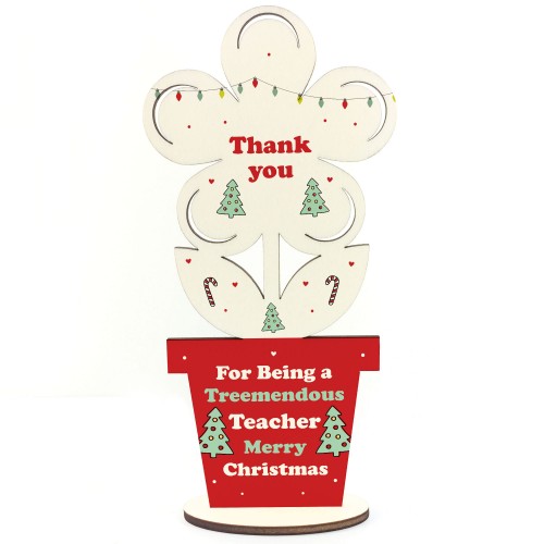 Thank You Christmas Gift For Teacher Standing Wood Flower