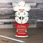 Thank You Christmas Gift For Teacher Standing Wood Flower