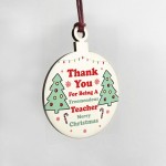 Funny Christmas Gift For Teacher Hanging Wood Tree Decoration