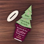 Christmas Gift For Sister Wooden Christmas Tree Thank You Sister
