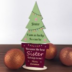 Christmas Gift For Sister Wooden Christmas Tree Thank You Sister