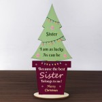 Christmas Gift For Sister Wooden Christmas Tree Thank You Sister