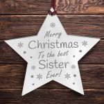 Christmas Gift For Sister Engraved Hanging Christmas Bauble