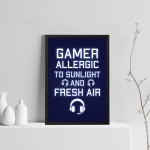 Funny Gamer Gifts Gaming Framed Print Boys Bedroom Man Cave 