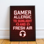Gamer Framed Print Poster Games Room Christmas Birthday Gift