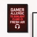 Gamer Framed Print Poster Games Room Christmas Birthday Gift