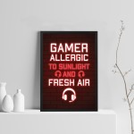 Gamer Framed Print Poster Games Room Christmas Birthday Gift