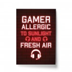 FUNNY Gaming Print Neon Boys Bedroom Man Cave Sign Gamer Gift