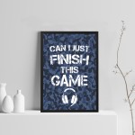 Gamer Funny Framed Print For Bedroom Games Room Novelty Gift