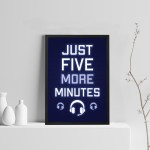 Blue Gaming Poster Framed Gift For Boys Bedroom Games Room 