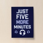 Five More Minutes Funny Gaming Print Boys Bedroom Gamer Poster