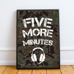 Five More Minutes Framed Gamer Print Boys Bedroom Decor Gaming