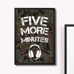 Five More Minutes Framed Gamer Print Boys Bedroom Decor Gaming