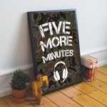 Five More Minutes Framed Gamer Print Boys Bedroom Decor Gaming