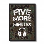 Five More Minutes Framed Gamer Print Boys Bedroom Decor Gaming