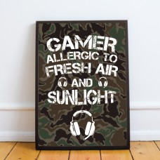 Framed Gamer Post Print For Games Room Novelty Boys Bedroom
