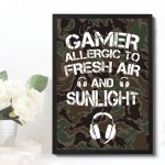 Framed Gamer Post Print For Games Room Novelty Boys Bedroom