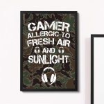 Framed Gamer Post Print For Games Room Novelty Boys Bedroom