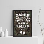Framed Gamer Post Print For Games Room Novelty Boys Bedroom