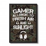Framed Gamer Post Print For Games Room Novelty Boys Bedroom