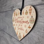 Personalised Hanging Christmas Decoration Heart Welcome Xmas