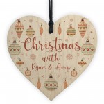 Personalised Hanging Christmas Decoration Heart Christmas Sign
