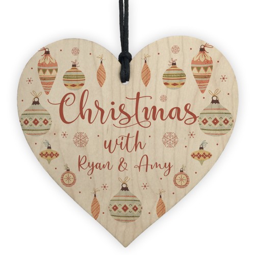 Personalised Hanging Christmas Decoration Heart Christmas Sign