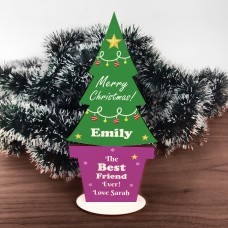 Christmas Gift For Best Friend Wood Christmas Tree Personalised