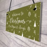 Welcome Christmas Sign Personalised Hanging Christmas Decoration