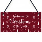 Christmas Welcome Sign ANY SURNAME Personalised Christmas Decor