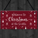 Christmas Welcome Sign ANY SURNAME Personalised Christmas Decor