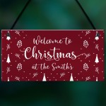 Christmas Welcome Sign ANY SURNAME Personalised Christmas Decor