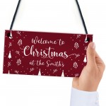 Christmas Welcome Sign ANY SURNAME Personalised Christmas Decor