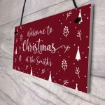 Christmas Welcome Sign ANY SURNAME Personalised Christmas Decor