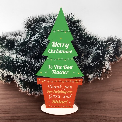 Thank You Christmas Gift For Teacher Wood Tree Nursery School